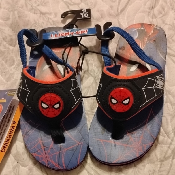 Marvel Spider-Man Kids Blue and Red Light-Up Sandals Blue and Red, NWT - Picture 1 of 10